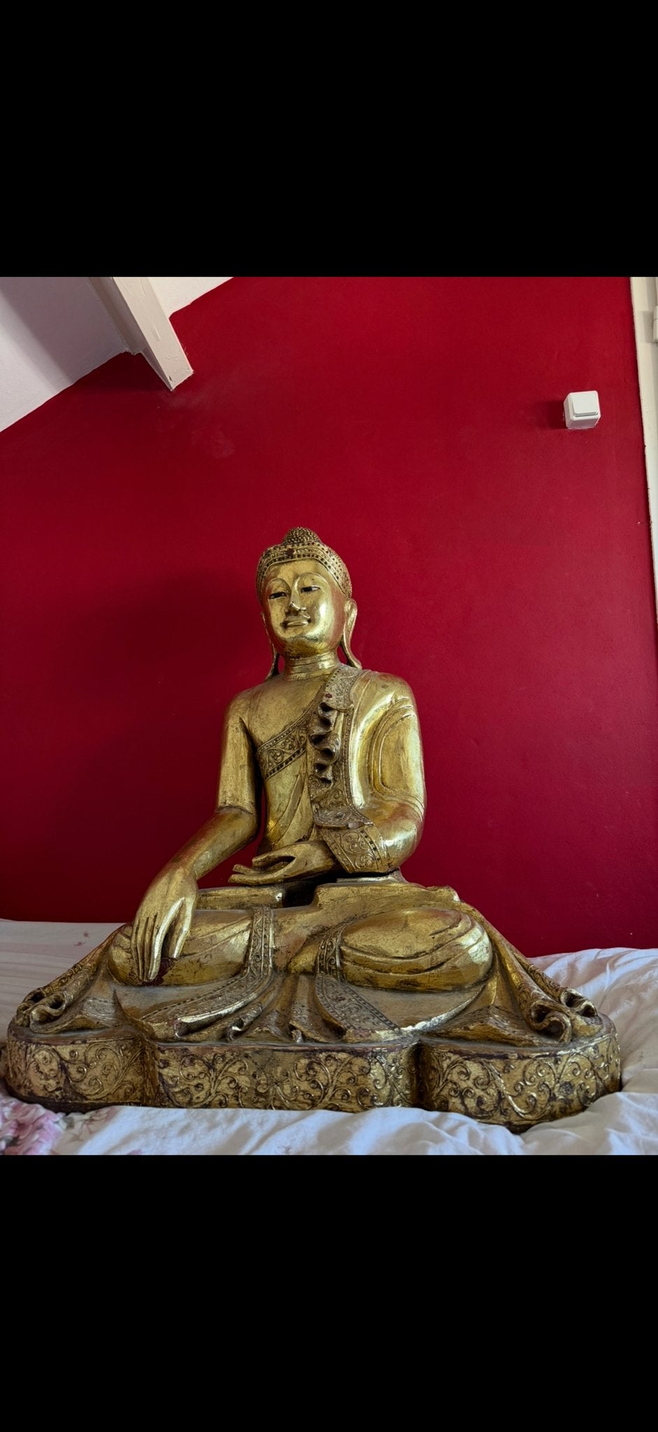 Monumentale Mandalay Boeddha - 90 cm hoog, 30 kg, Ophalen, 50 - 100 cm, Handgemaakt, Beeld