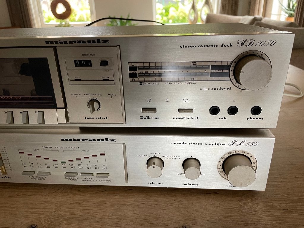 Marantz PM350 Versterker en  SD1030 Cassettedeck (defect), Ophalen, Gebruikt, Minder dan 60 watt, Marantz