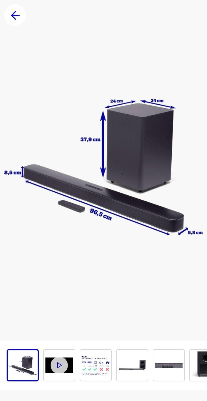 JBL Bar 2.1 Deep Bass Soundbar met draadloze subwoofer, Ophalen, Bluetooth, Gebruikt