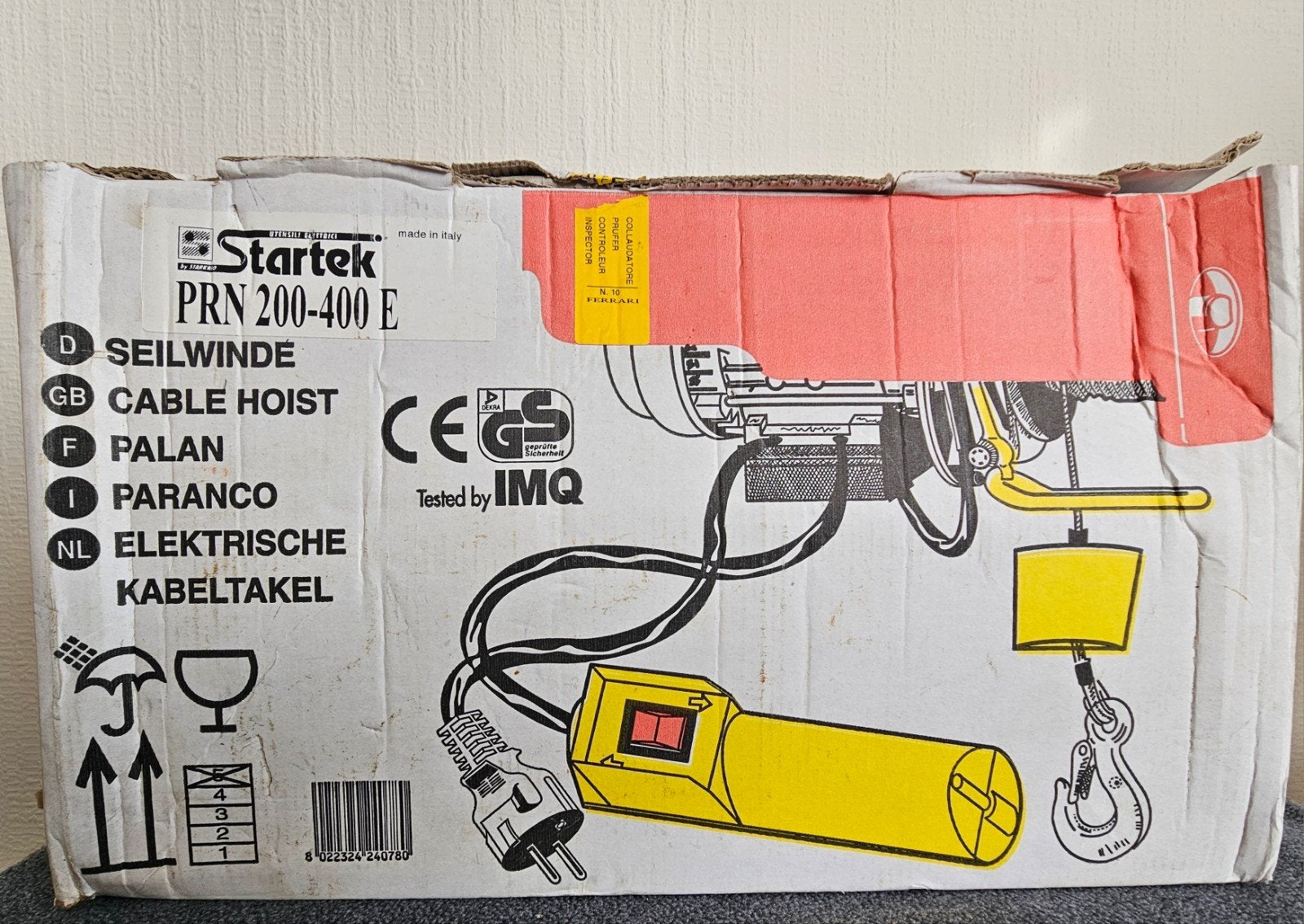 Elektrische kabeltakel met plafondsteun, Ophalen, Gebruikt