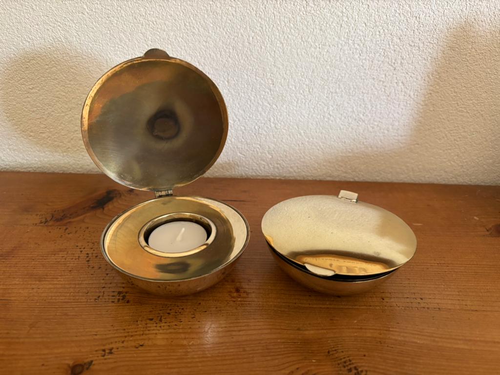Vintage Design House Stockholm Shell waxinelichthouders, Gebruikt, Overige kleuren, Brons of Koper, Ophalen of Verzenden