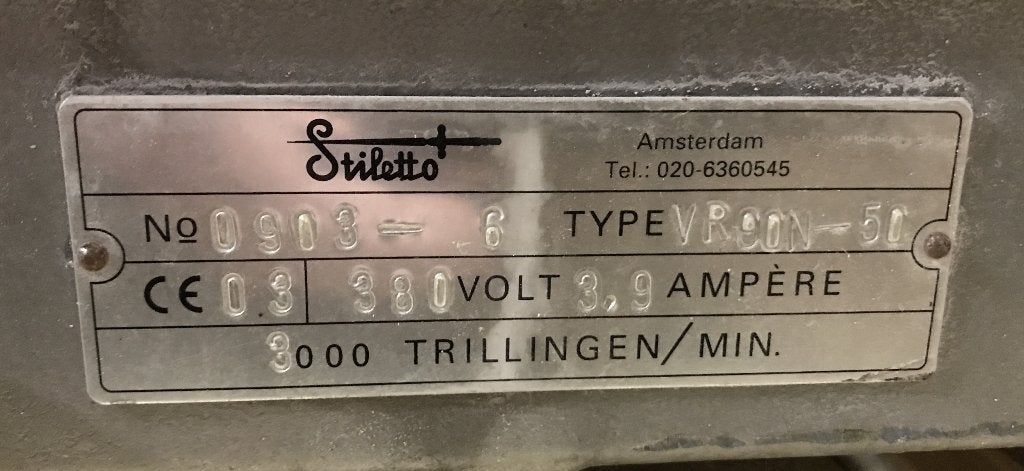 Trilmotor, Stiletto Triltechniek, VR90N-50, 380 Volt, 3x, Doe-het-zelf en Verbouw, Ophalen, Gebruikt, Elektromotor, 1800 rpm of meer