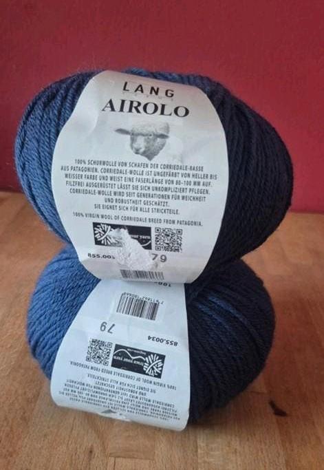 2 bollen Lang Yarns Airola wol - 100% schuurwol, Hobby en Vrije tijd, Breien en Haken, Ophalen of Verzenden, Nieuw, Breien of Haken