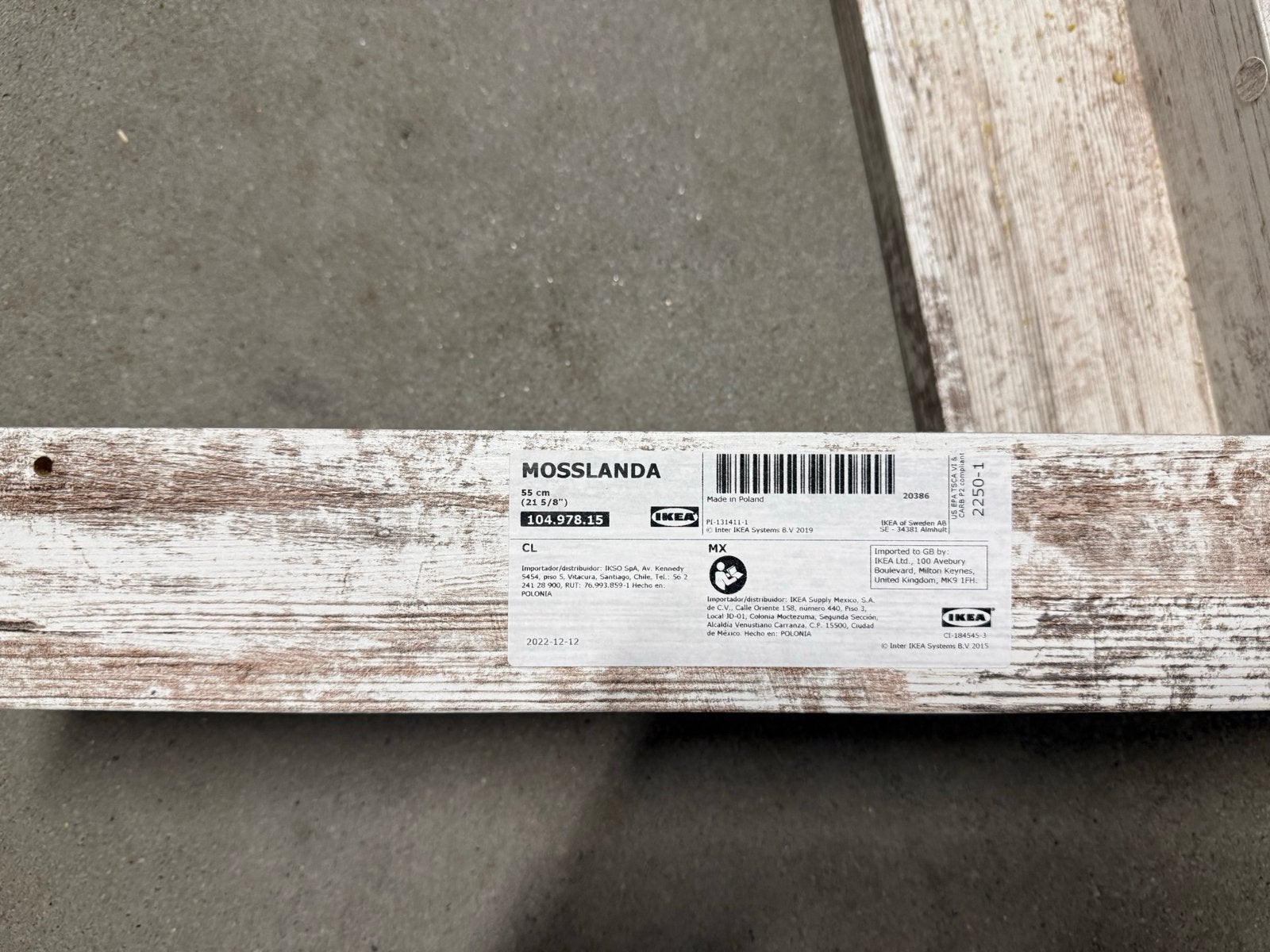 IKEA MOSSLANDA Afbeeldingsplank 55 cm - Wit (2 stuks), Ophalen, Gebruikt