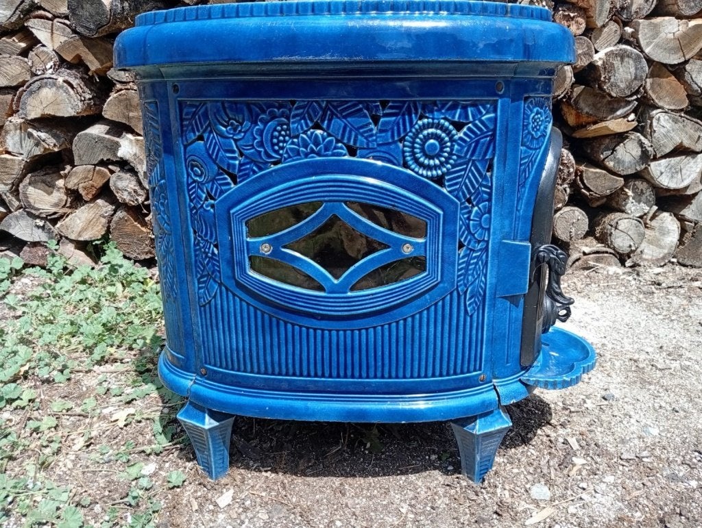 Schitterende Franse antieke Deville art-deco houtkachel, Huis en Inrichting, Kachels, Ophalen, Gebruikt, Houtkachel, Vrijstaand