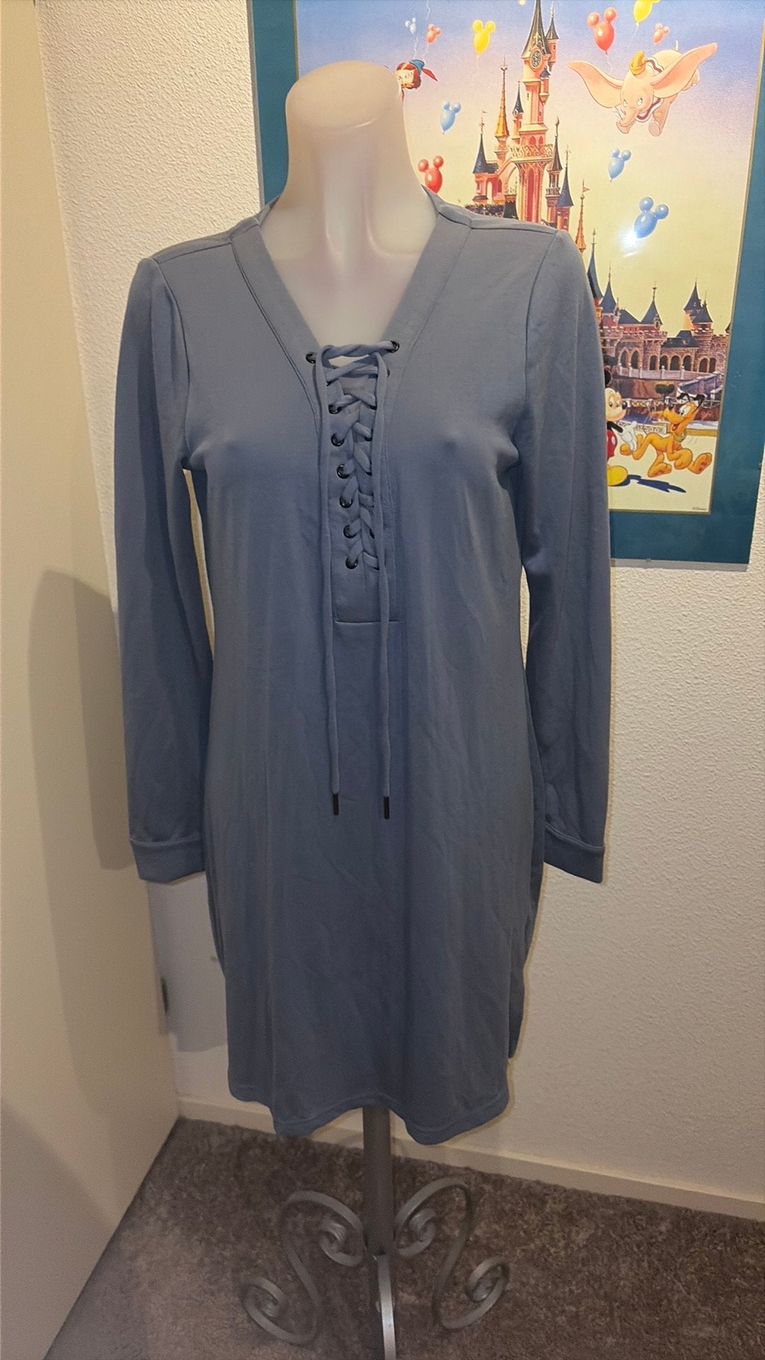 Blauwe jurk maat S merk Simple, Blauw, Ophalen of Verzenden, Knielengte, Maat 36 (S)