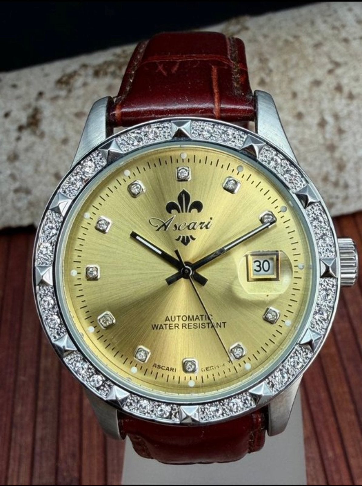 Ascari herenhorloge – automatisch – zo goed als nieuw, Ophalen of Verzenden, Zo goed als nieuw, Leer, Overige merken