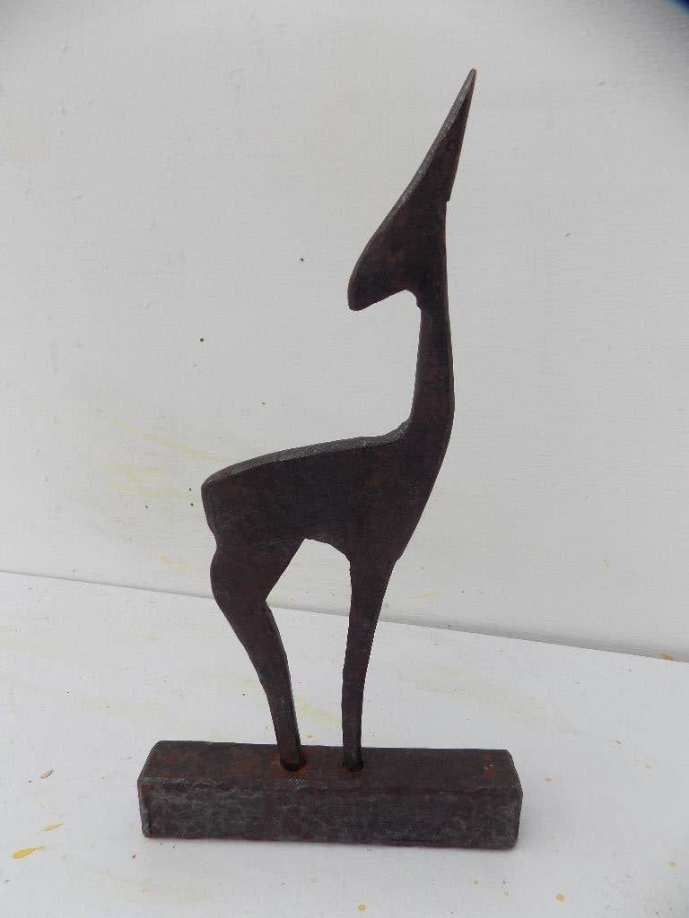 Vintage hert metaal gestileerd jaren 60, Ophalen of Verzenden, Gebruikt