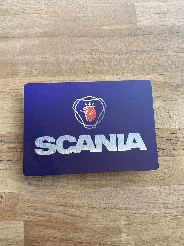 Reclamebord Scania vrachtwagen logo embleem, alu, 40x57cm, Ophalen of Verzenden, Nieuw, Reclamebord