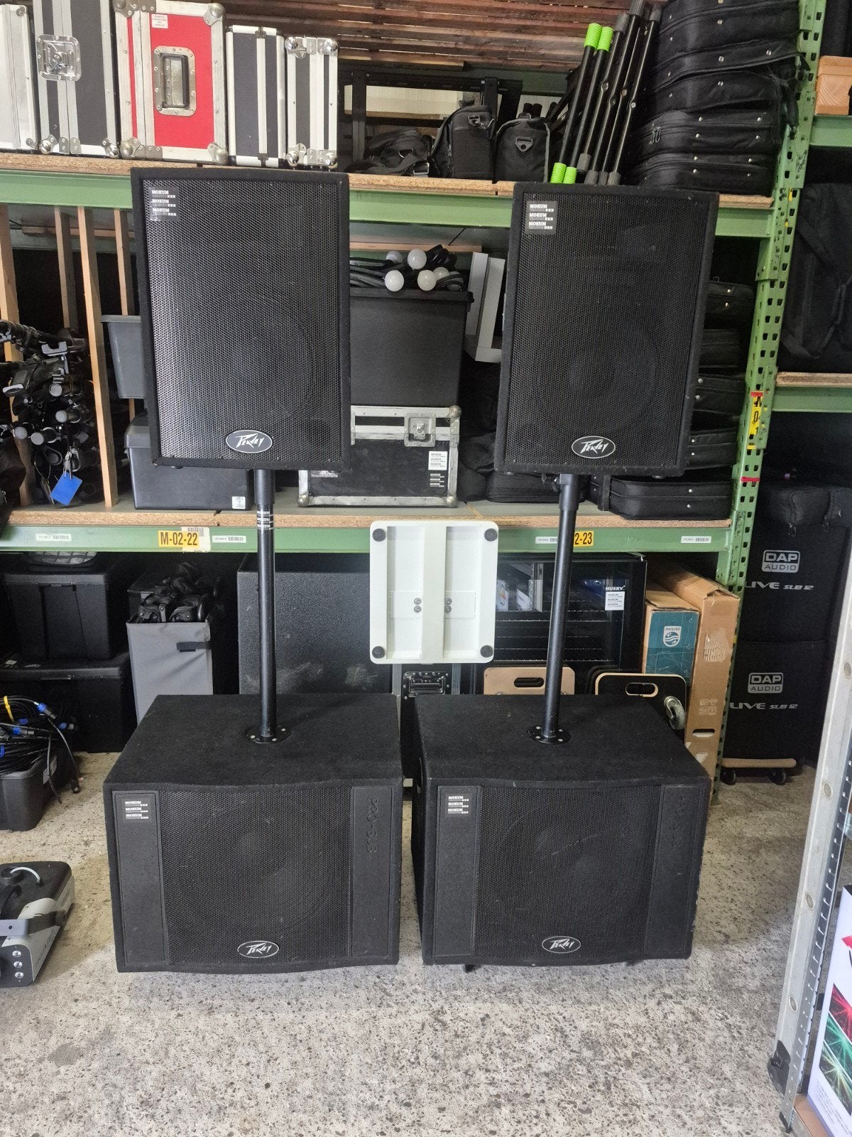 Peavey PRO-SUB en PRO-12 PA Speakerset, Gebruikt, Inclusief standaarden, Speakerset, Ophalen