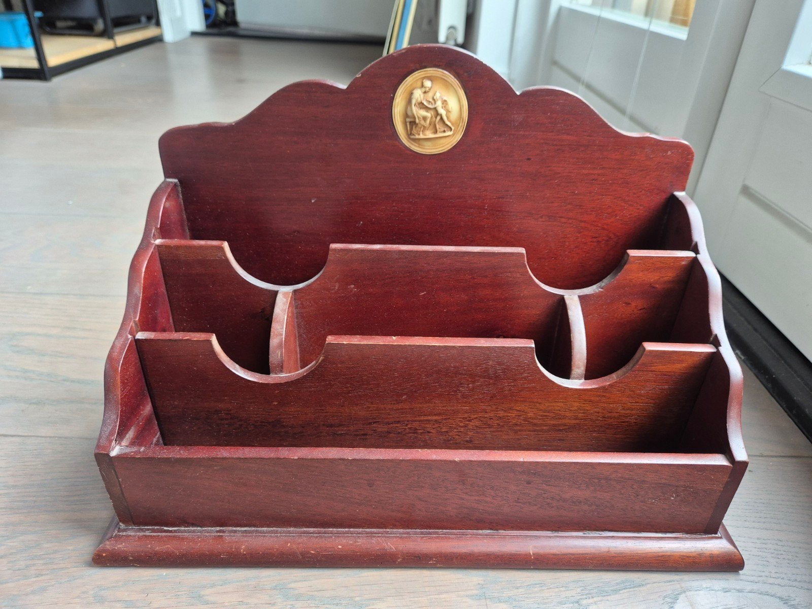mahonie houten brievenrek, Ophalen of Verzenden
