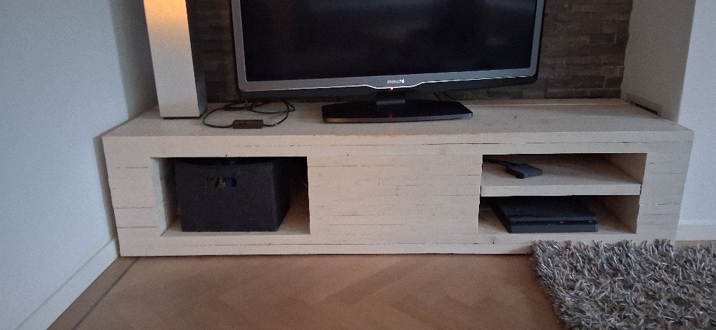 Tv meubel, Ophalen, Gebruikt, 150 tot 200 cm, Eikenhout