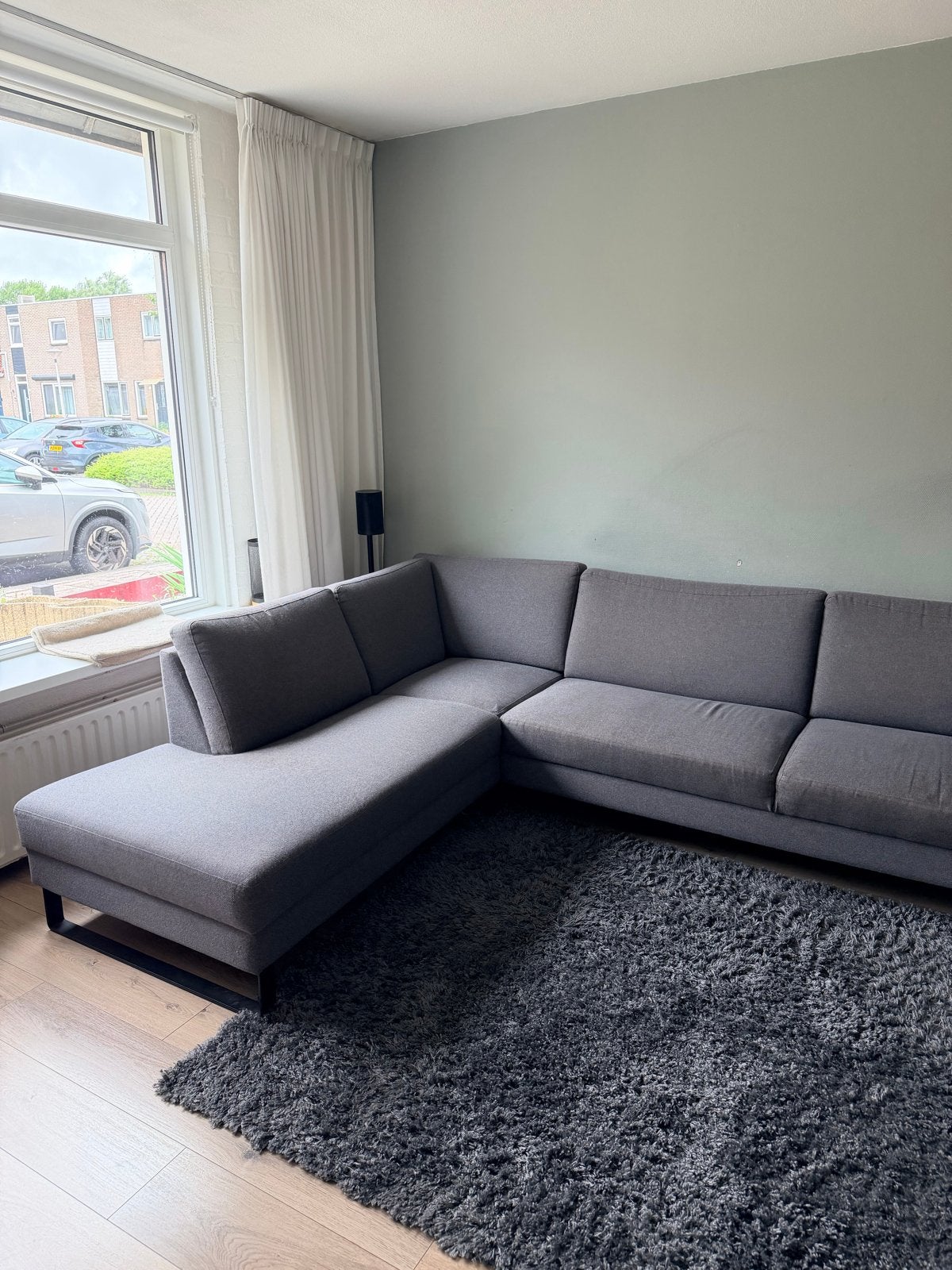 Grijze hoekbank - 2.85m x 2.10m, Ophalen, 250 tot 300 cm, Gebruikt, Hoekbank