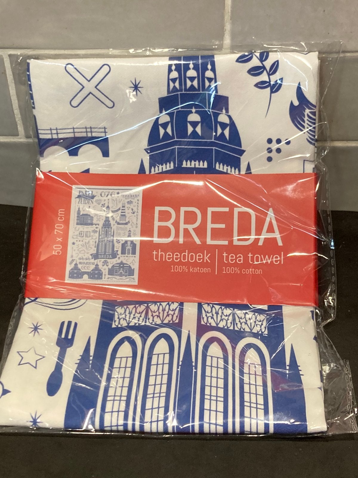 Theedoek Breda, blauw (100926p), Ophalen of Verzenden, Nieuw, Blauw