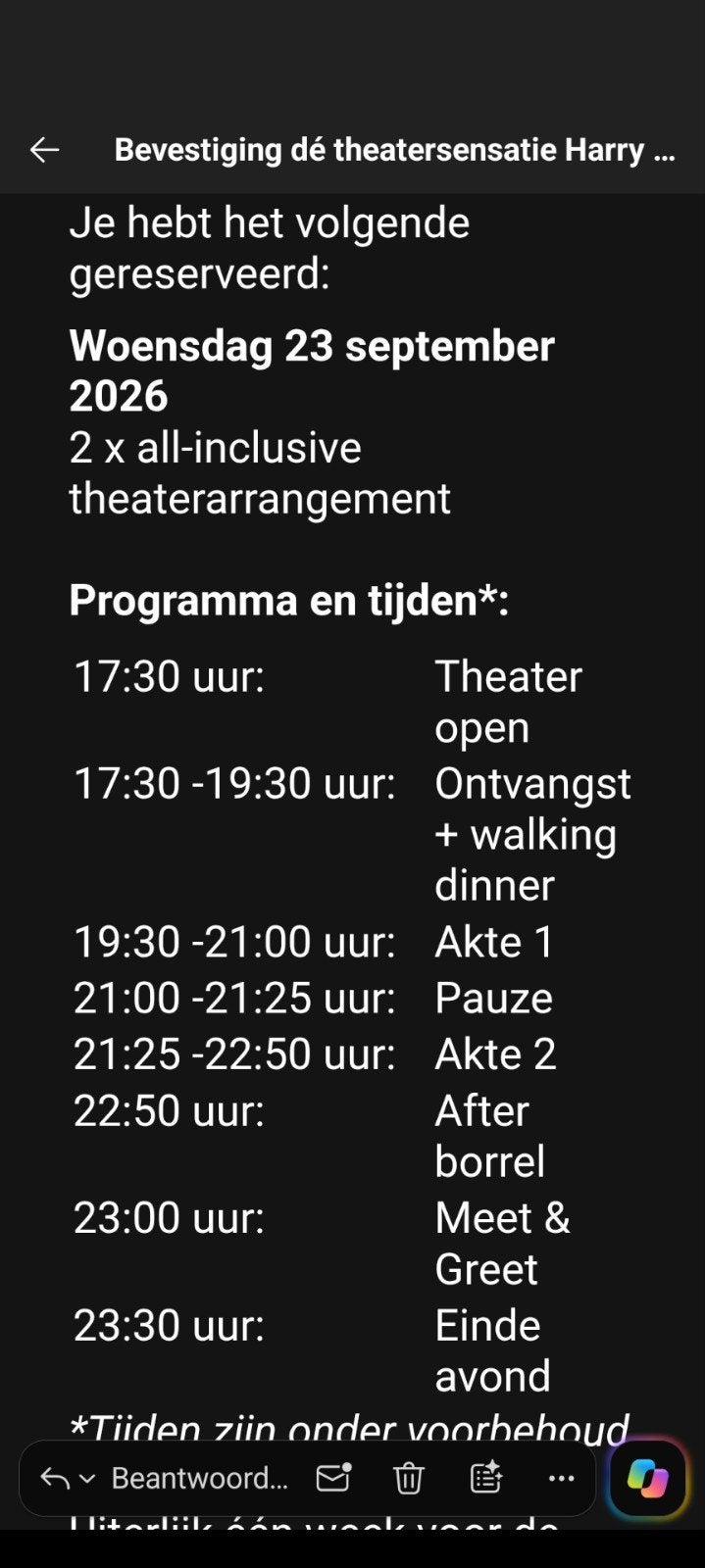 2x tickets Voorstelling+ Diner Harry Potter 23 september, Tickets en Kaartjes, Twee personen, September, Arrangement