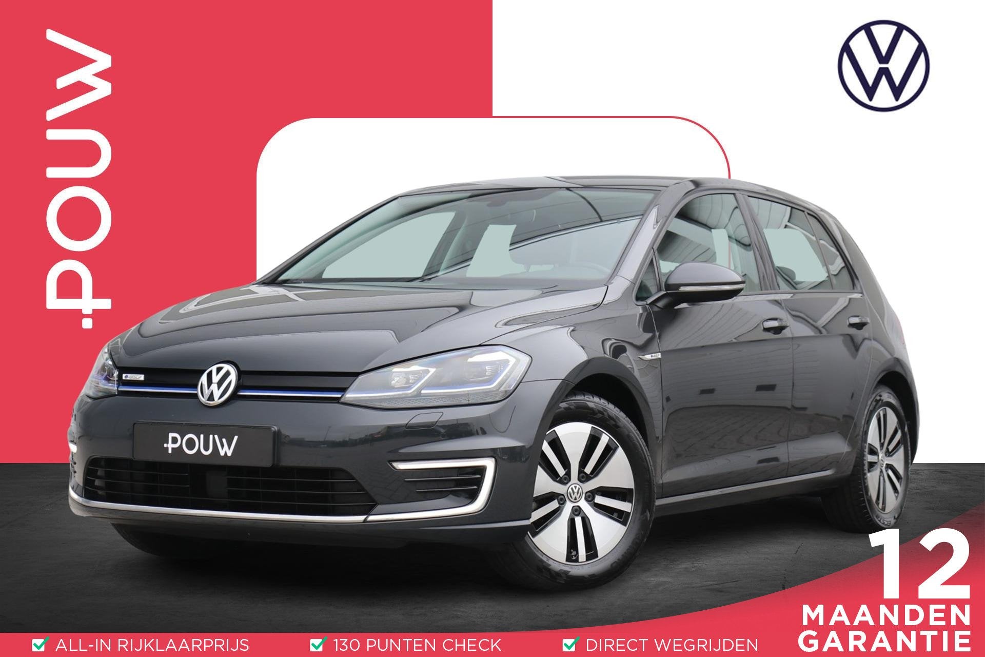 Volkswagen e-Golf 136pk E-DITION | SoH 93% | Navigatie | Sto, Auto's, 12 maanden, Gebruikt, Zwart, Automatische klimaatregeling