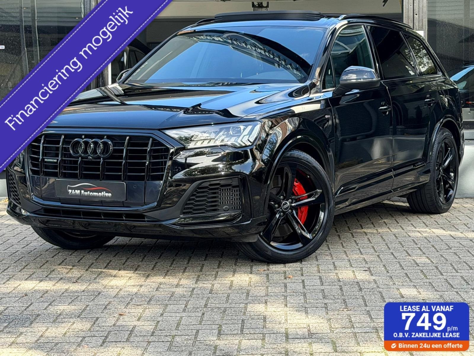 Audi Q7 S line 55 TFSI e Quattro Black Optik Aut*Navi*Matrix, Auto's, Automaat, Gebruikt, 2995 cc, Leder en Stof