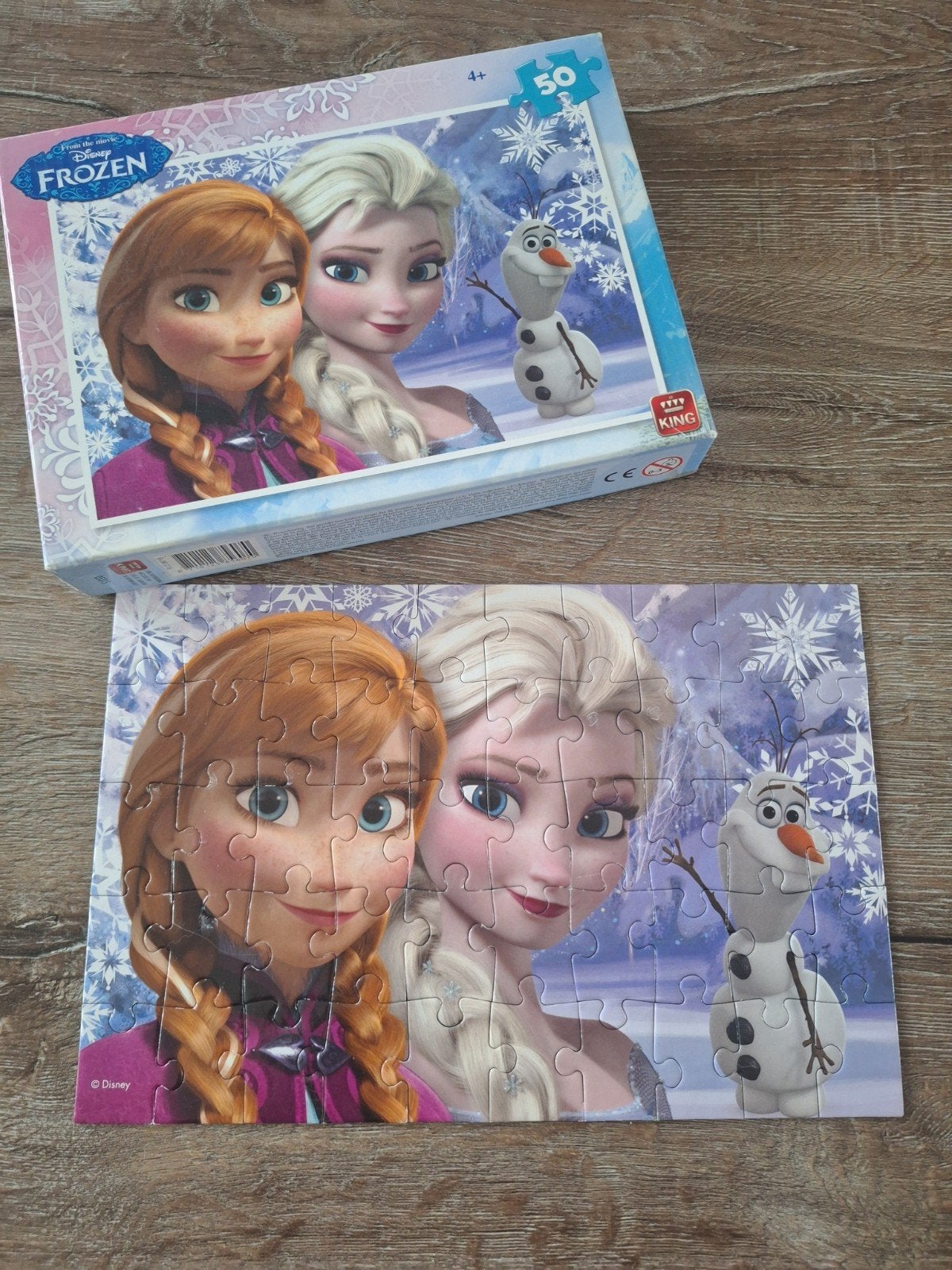 Anna en Elsa Frozen puzzel - 50 stukjes, Ophalen of Verzenden, 10 tot 50 stukjes, Gebruikt, 4 tot 6 jaar