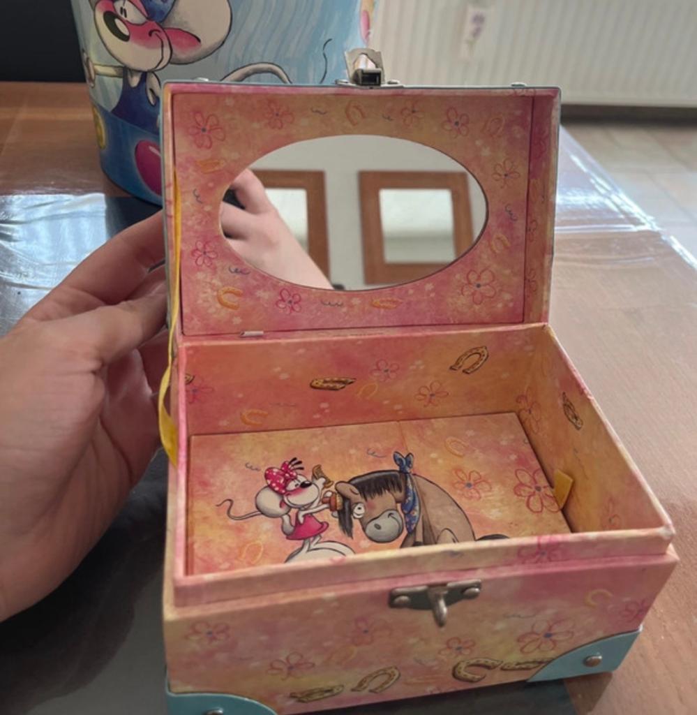 Diddl sieraden doosje met spiegel en Galupy, Verzamelen, Diddl, Ophalen of Verzenden, Verschillende figuren, Gebruikt, Overige typen