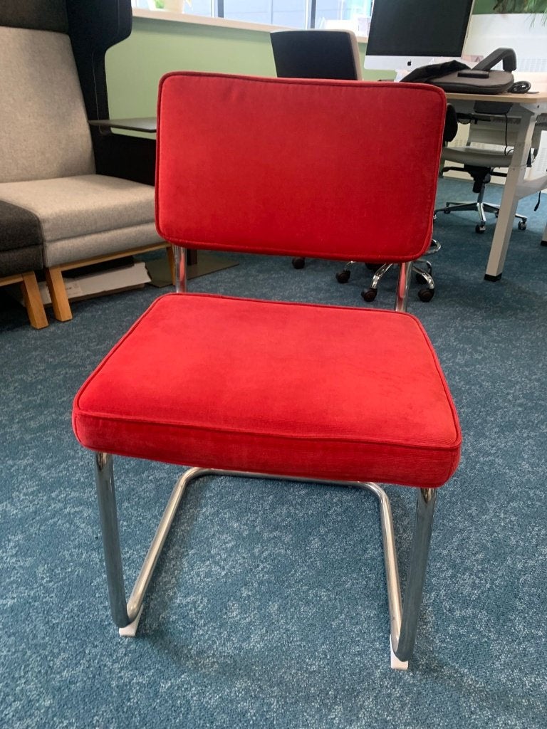 slede buis stoel ribstof, Huis en Inrichting, Stoelen, Ophalen, Sledebuis rib stoel, Nieuw, Stof