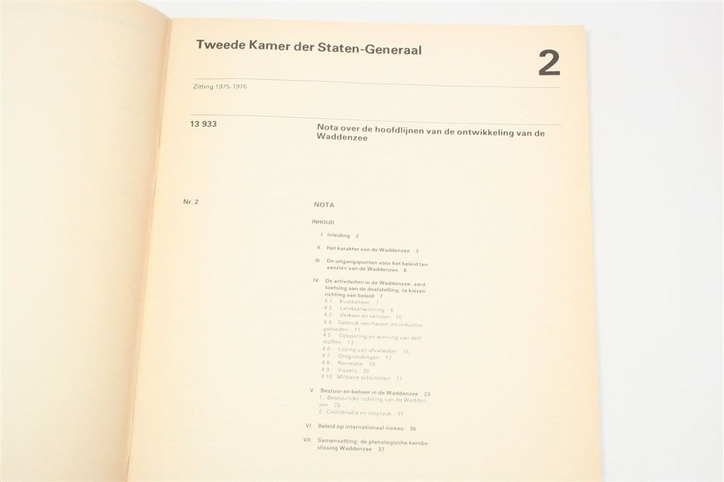 De Waddenzee Deel A — Beleidsvoornemen, 1976, Boeken, Ophalen of Verzenden, Gelezen