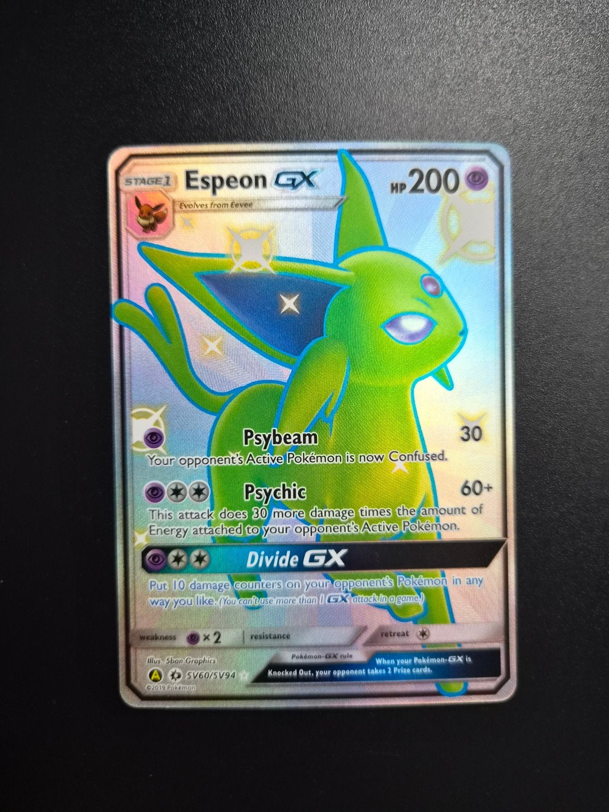 Espeon GX SV60 Pokemon Hidden Fates, Hobby en Vrije tijd, Verzamelkaartspellen | Pokémon, Ophalen of Verzenden, Zo goed als nieuw