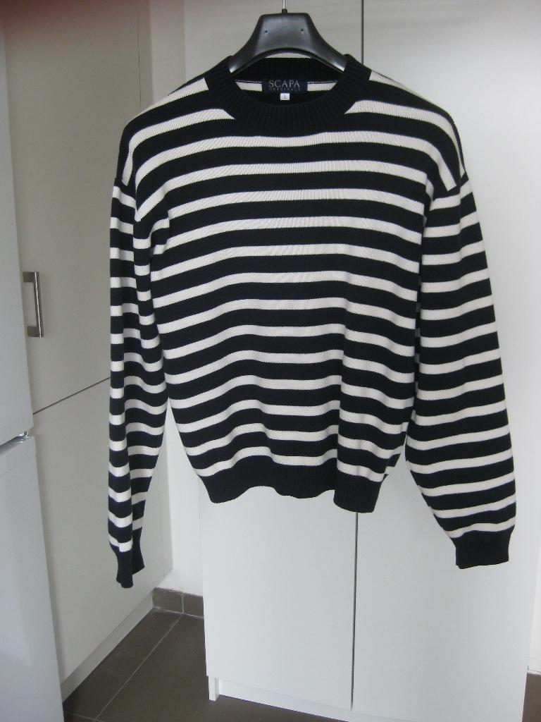 Scapa Katoenen Trui Donkerblauw/Wit maat M  Als Nieuw, Kleding | Heren, Ophalen of Verzenden, Zo goed als nieuw, Scapa, Maat 48/50 (M)