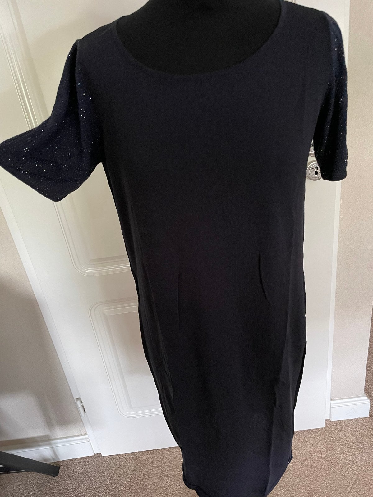 Schitterend Armani Jeans Jurk met glittermouwtjes, Maat 38/40 (M), Blauw, Ophalen of Verzenden, Zo goed als nieuw
