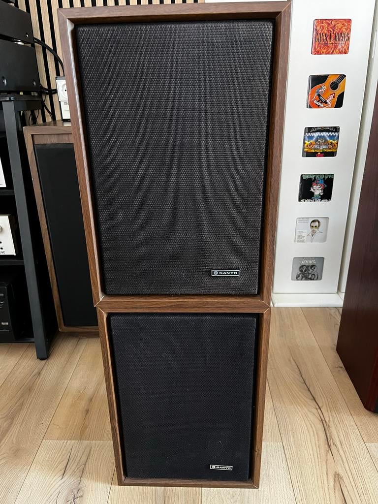 Sanyo SX 807 Vintage Speakers - Made in Japan, Gebruikt, Minder dan 60 watt, Front, Rear of Stereo speakers, Ophalen