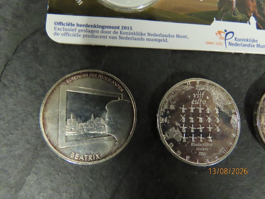 Kleine verzameling NL Munten € o.a. D-Day en Waterloo, Gebruikt, Ophalen of Verzenden