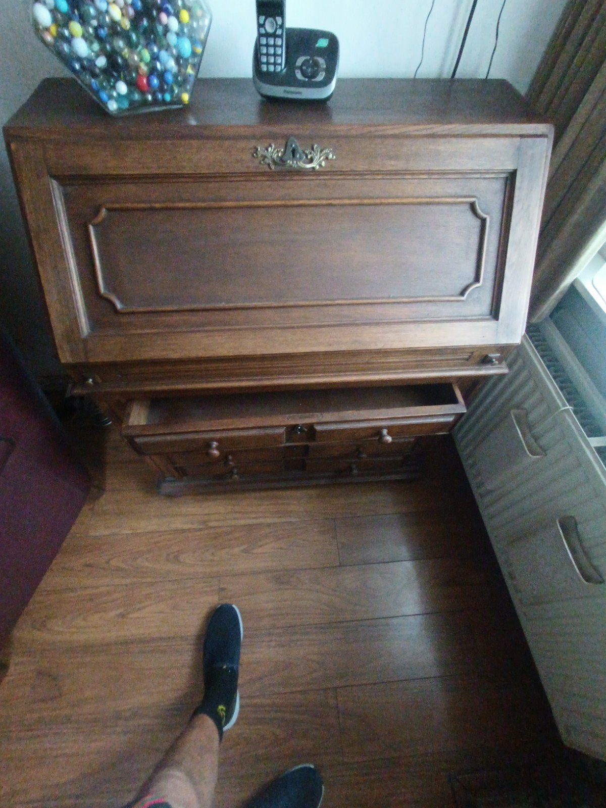 vintage. bureau in eiken, Ophalen, Zo goed als nieuw