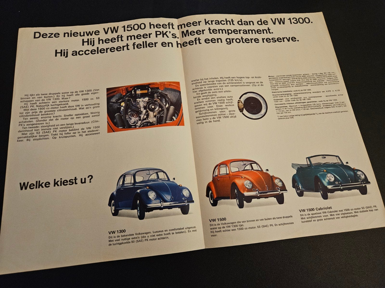 Brochure Volkswagen Kever & Karmann Ghia 1966, Boeken, Ophalen of Verzenden, Zo goed als nieuw, Volkswagen