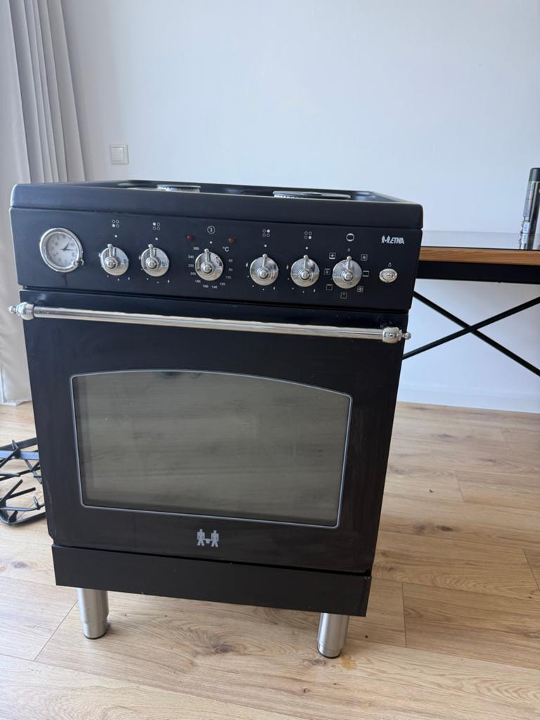 ETNA Gasfornuis FG860ZT Zwart - Zo goed als nieuw, Ophalen, 60 cm of meer, Zo goed als nieuw, Gas