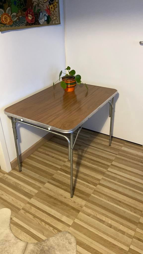 Vintage campingtafel, Ophalen, Zo goed als nieuw, Rond, 50 tot 100 cm