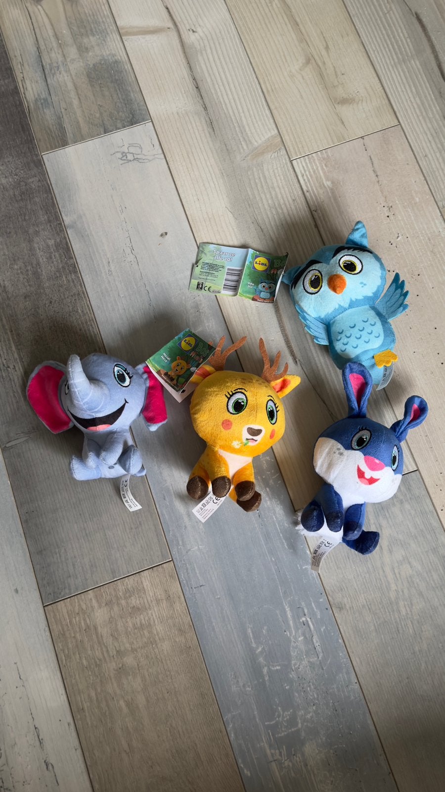 4 knuffels, Ophalen of Verzenden, Zo goed als nieuw, Overige typen, Lidl