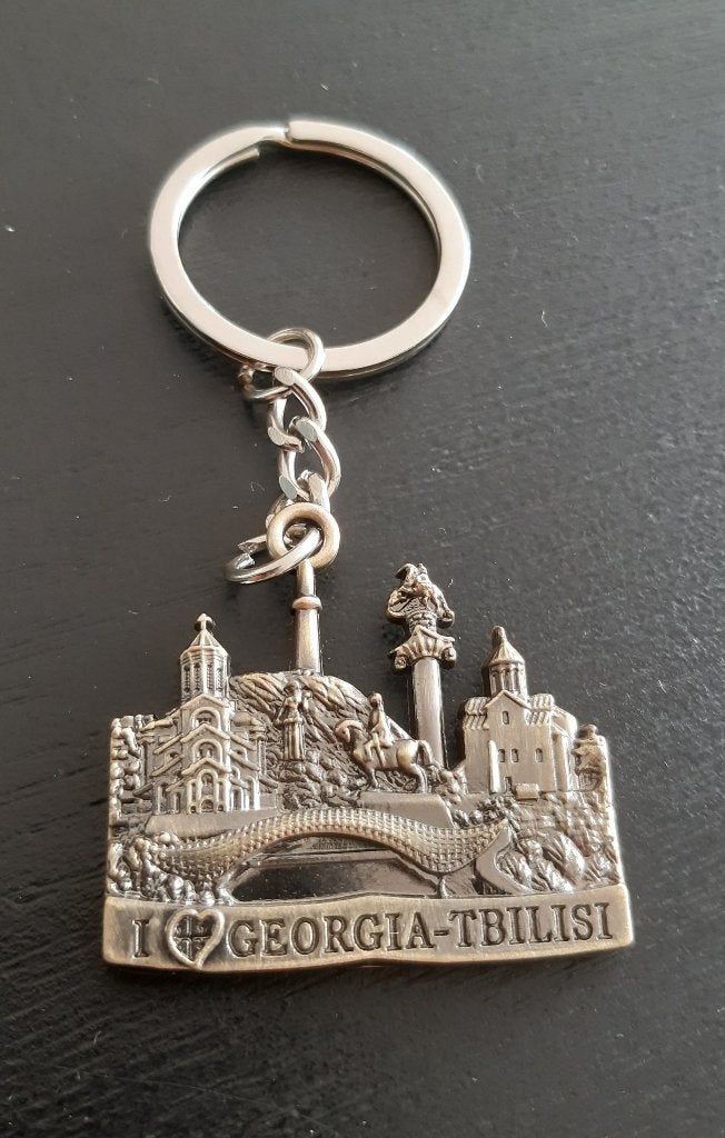 Tblisi Souvenir sleutelhanger metaal 4 x 4,5 cm Georgie, Ophalen of Verzenden, Nieuw