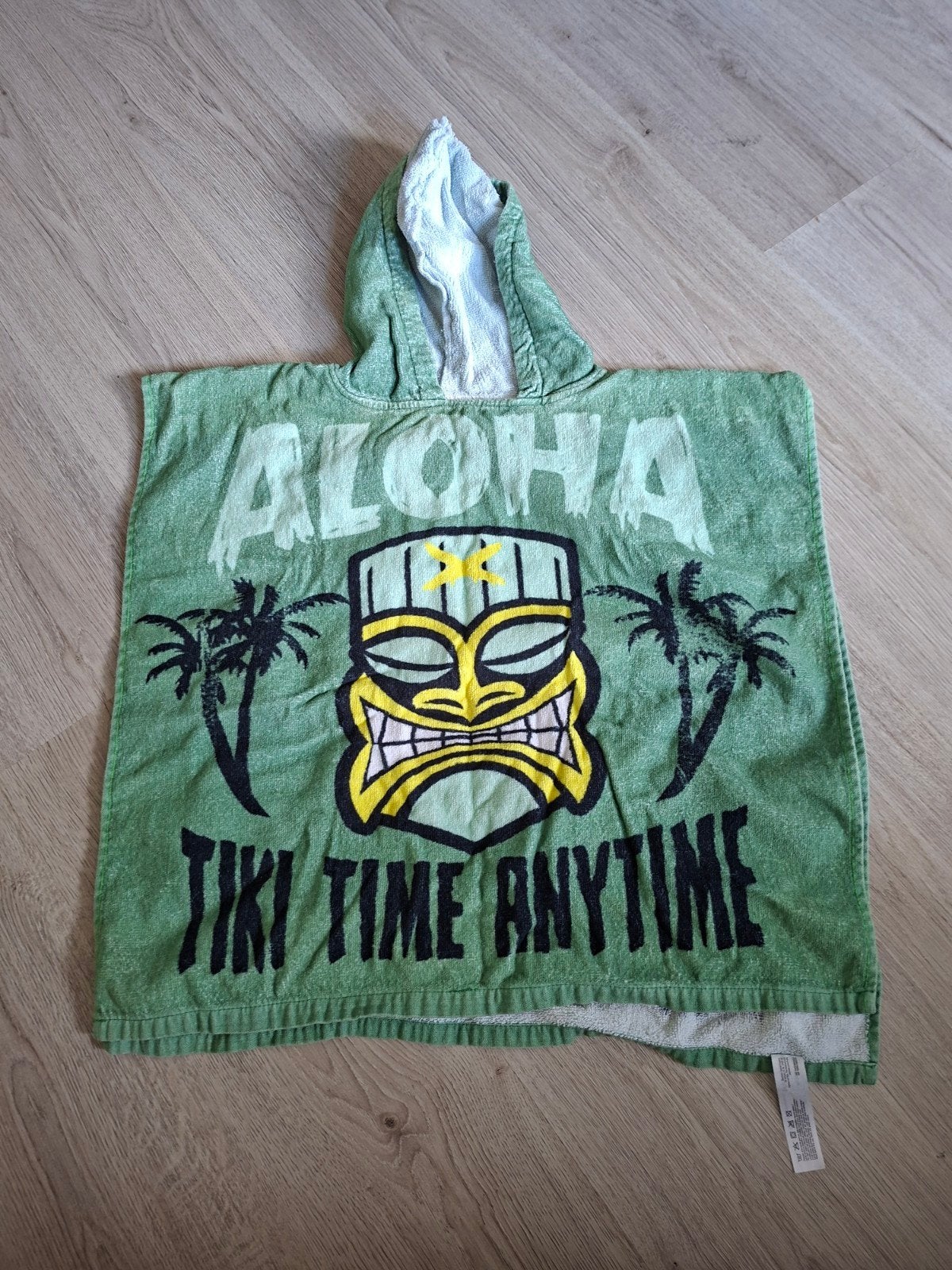 Leuke Groene strandponcho 2 tot 7 jaar, Gebruikt, Jongen of Meisje, One size, Ophalen of Verzenden