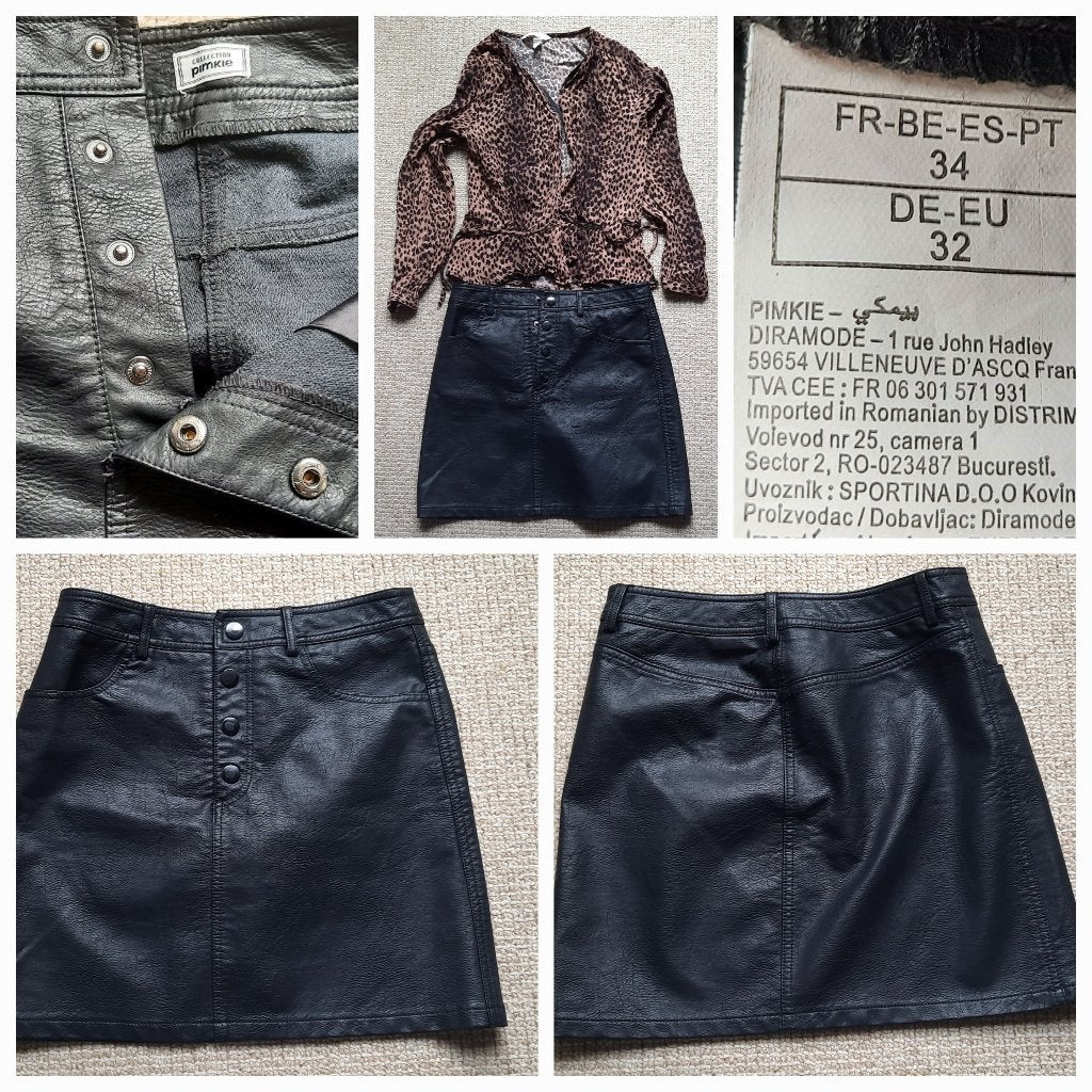 Rokje imitatieleer, zwart, maat 34, Zwart, Ophalen of Verzenden, Maat 34 (XS) of kleiner, Gedragen