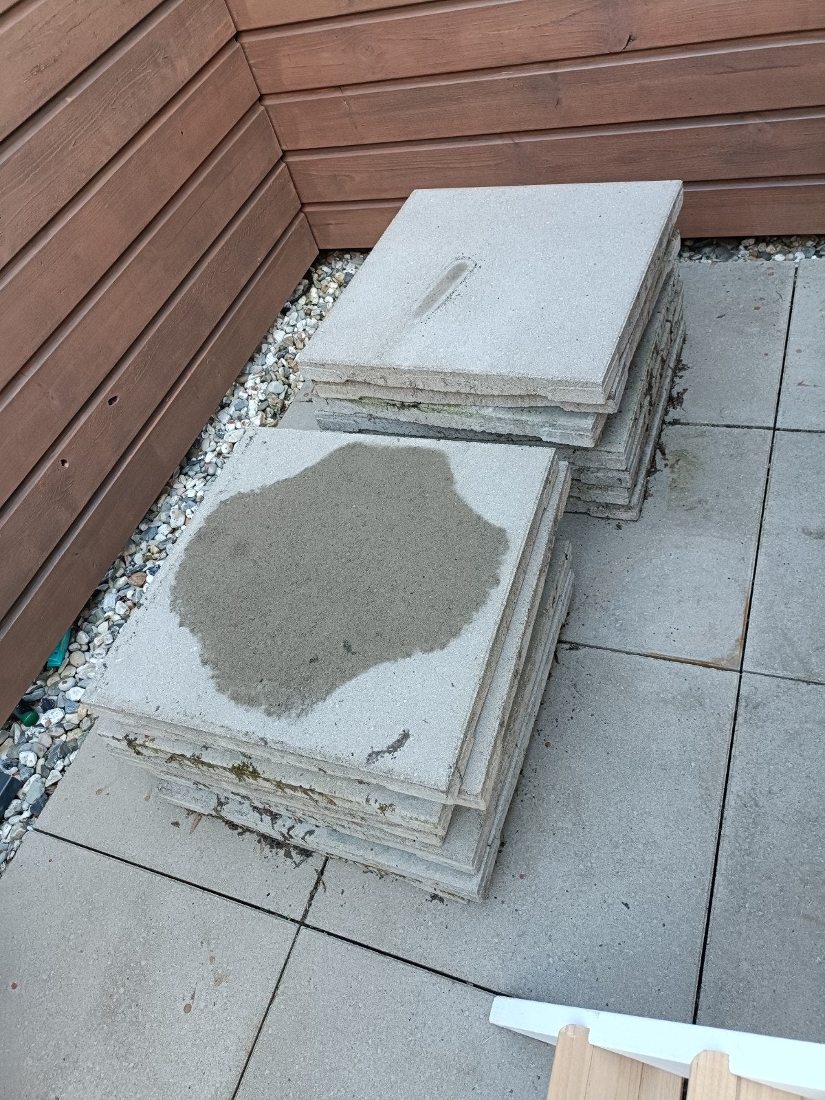 24 stuks gebruikte terrastegels 50x50x4 cm, Ophalen, Gebruikt, 5 tot 10 m², Beton