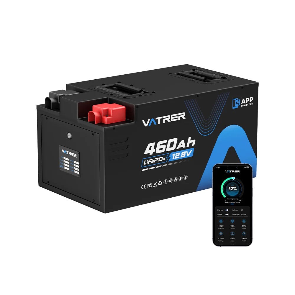 Vatrer 12V 460Ah LiFePO4 Lithium Accu – Bluetooth, SMART BMS, Ophalen of Verzenden, Nieuw