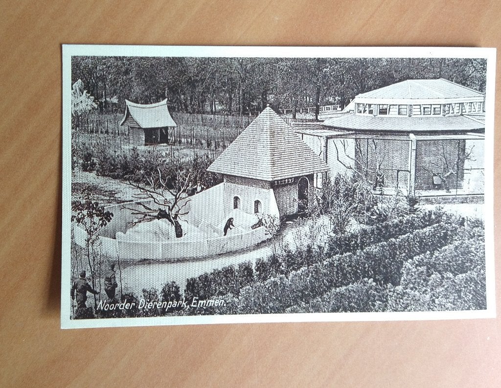 ansichtkaart Noorder Dierenpark Emmen (1937), Verzamelen, Ansichtkaarten | Nederland, Ophalen of Verzenden, 1920 tot 1940, Drenthe