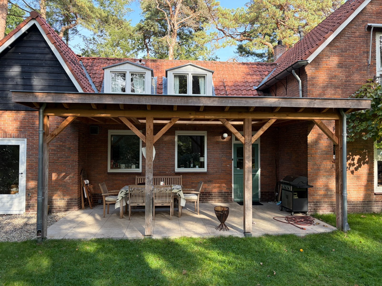 Houten veranda met lessenaar dakraam, Ophalen, Zo goed als nieuw, Veranda