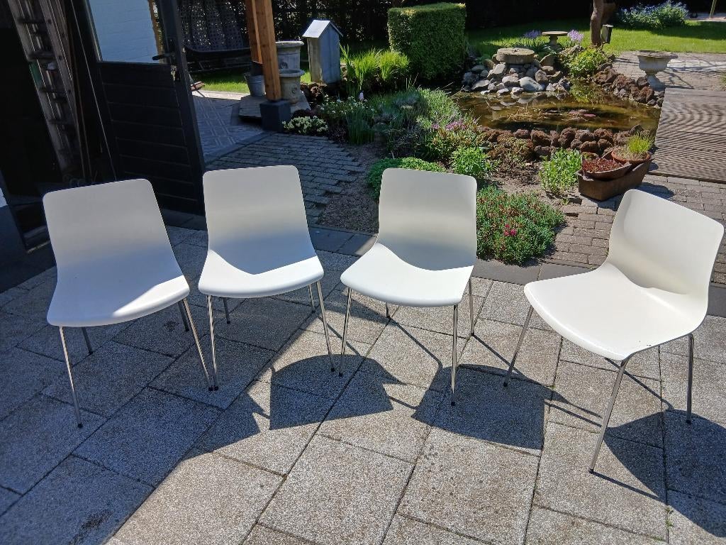 Stoelen, Huis en Inrichting, Stoelen, Ophalen, Gebruikt, Wit, Vier