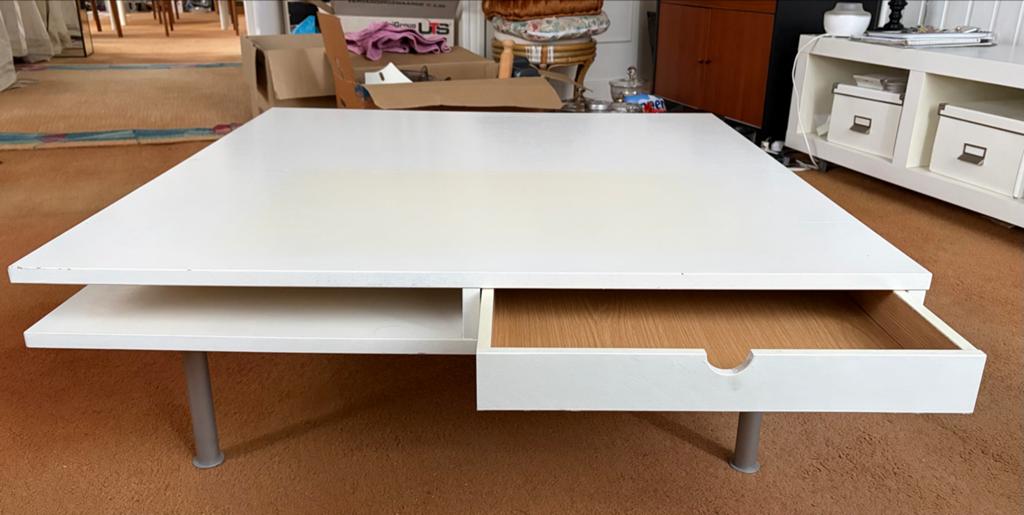 Witte salontafel 95x95x32,5cm ophalen in Den Haag, Huis en Inrichting, Tafels | Salontafels, Ophalen, Gebruikt, 50 tot 100 cm