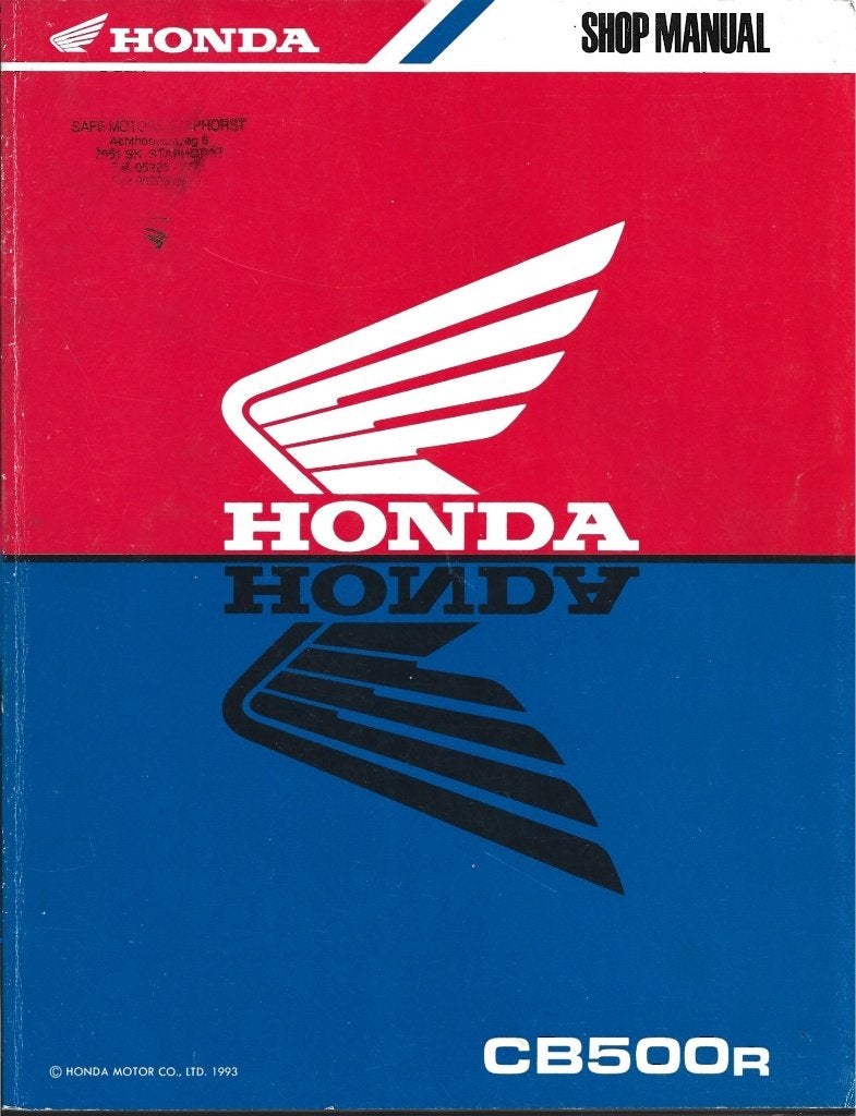 Honda CB500 Shop Manual (5404z) motor, Motoren, Verzenden, Honda
