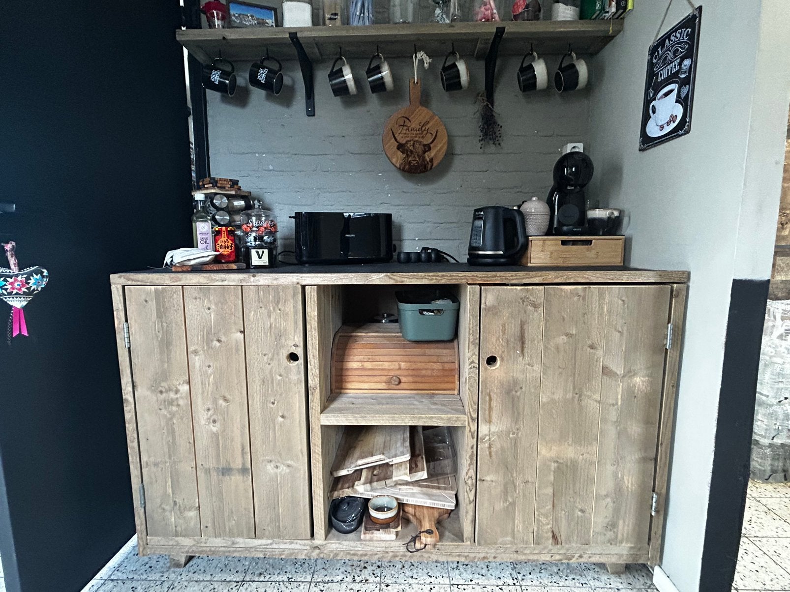 Keuken dressoir, Ophalen, Zo goed als nieuw, Houtskool
