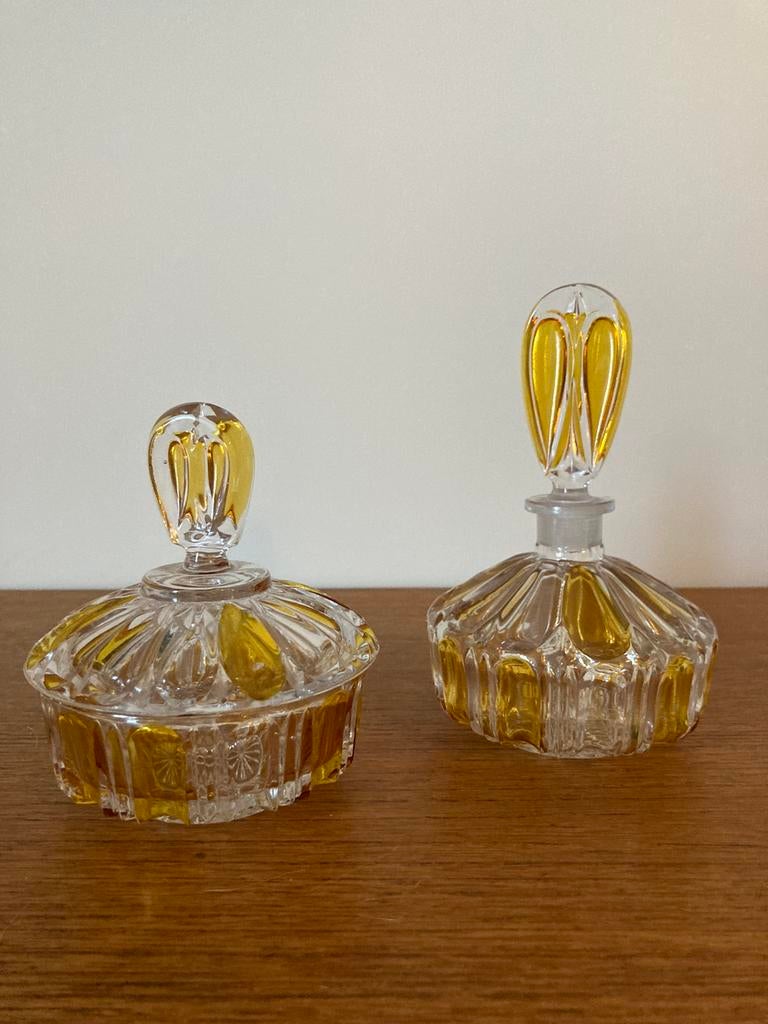 Vintage Val Saint Lambert Artdeco kaptafelset, Ophalen of Verzenden