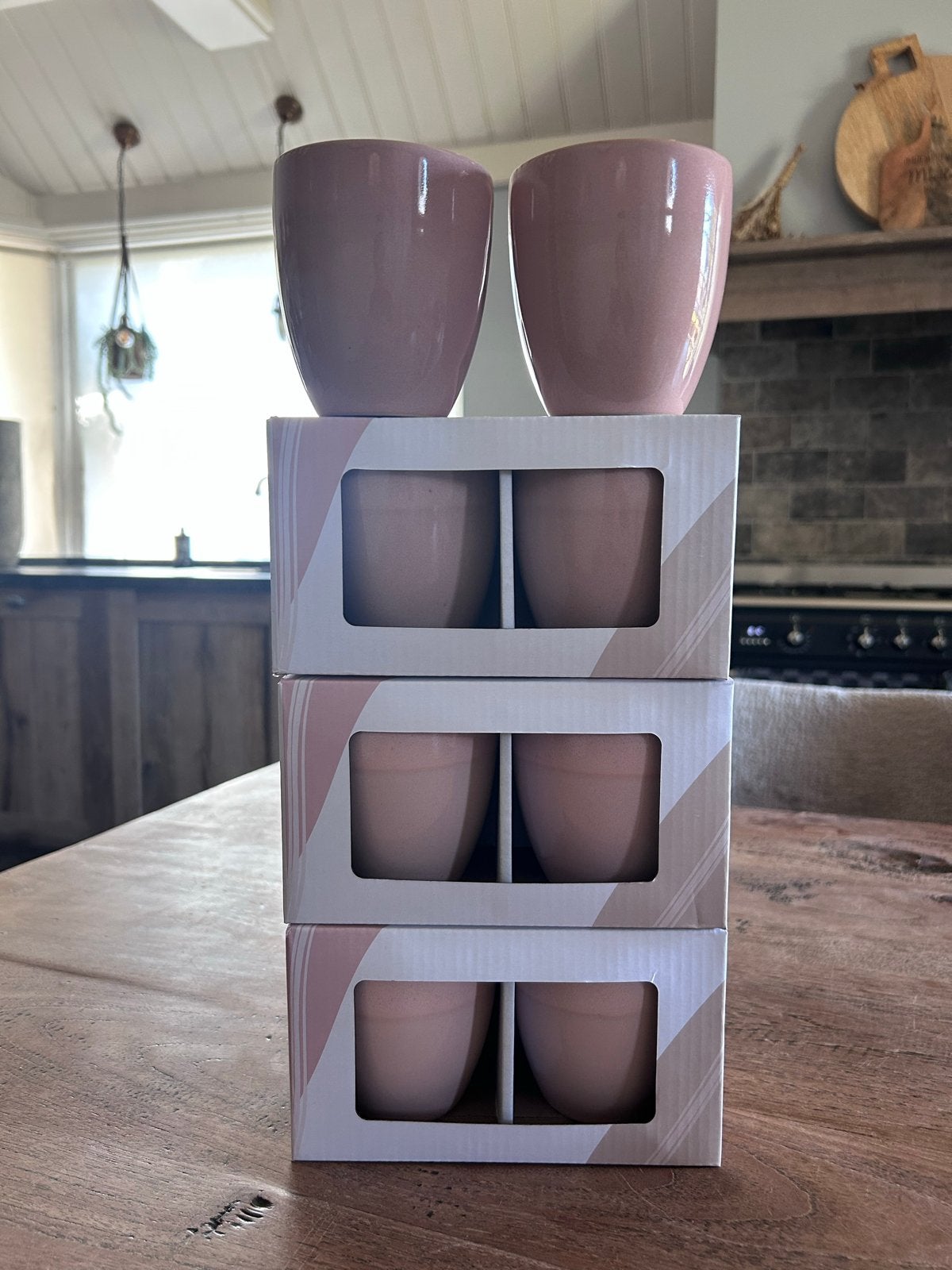 Set van 8 Roze FIRA Mokken - Nieuw in Doos, Ophalen, Overige typen, Nieuw, Roze