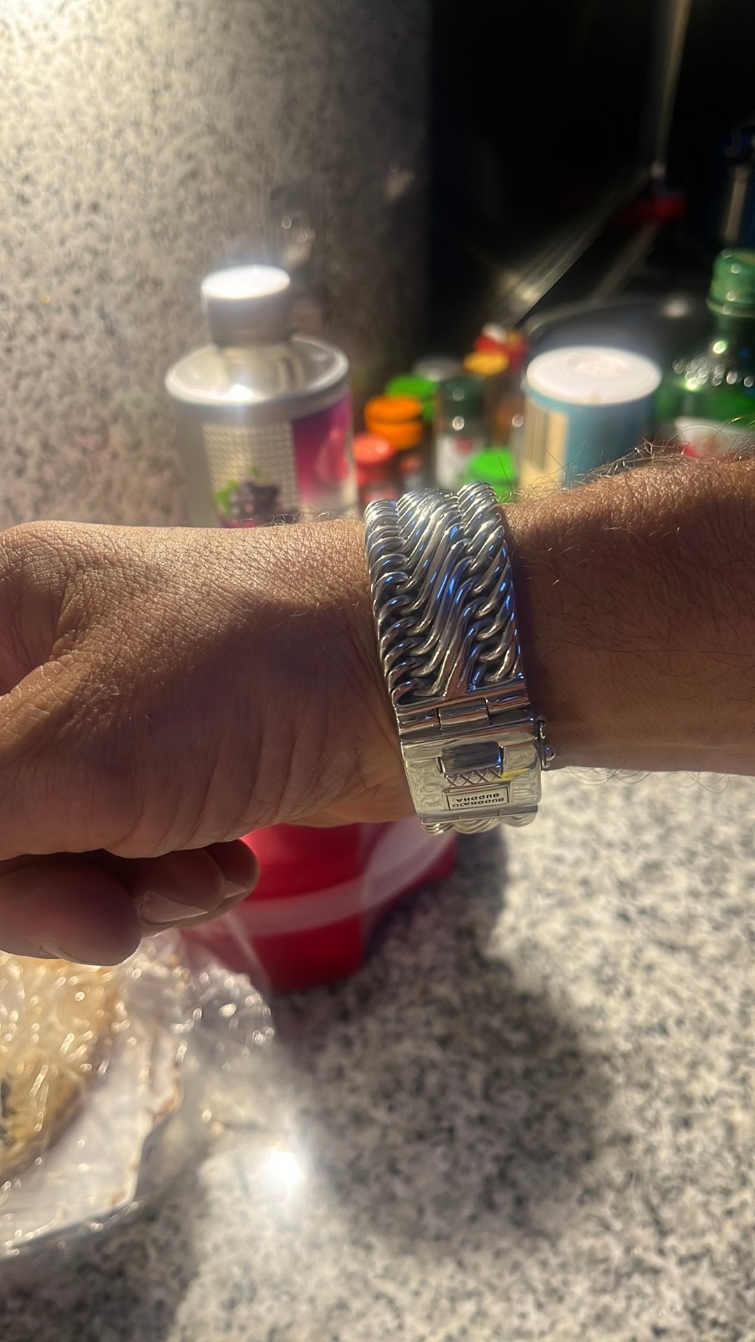 Buddha to Buddha Edwin XL.armband zilver, Sieraden, Tassen en Uiterlijk, Armbanden, Ophalen of Verzenden, Zo goed als nieuw, Zilver