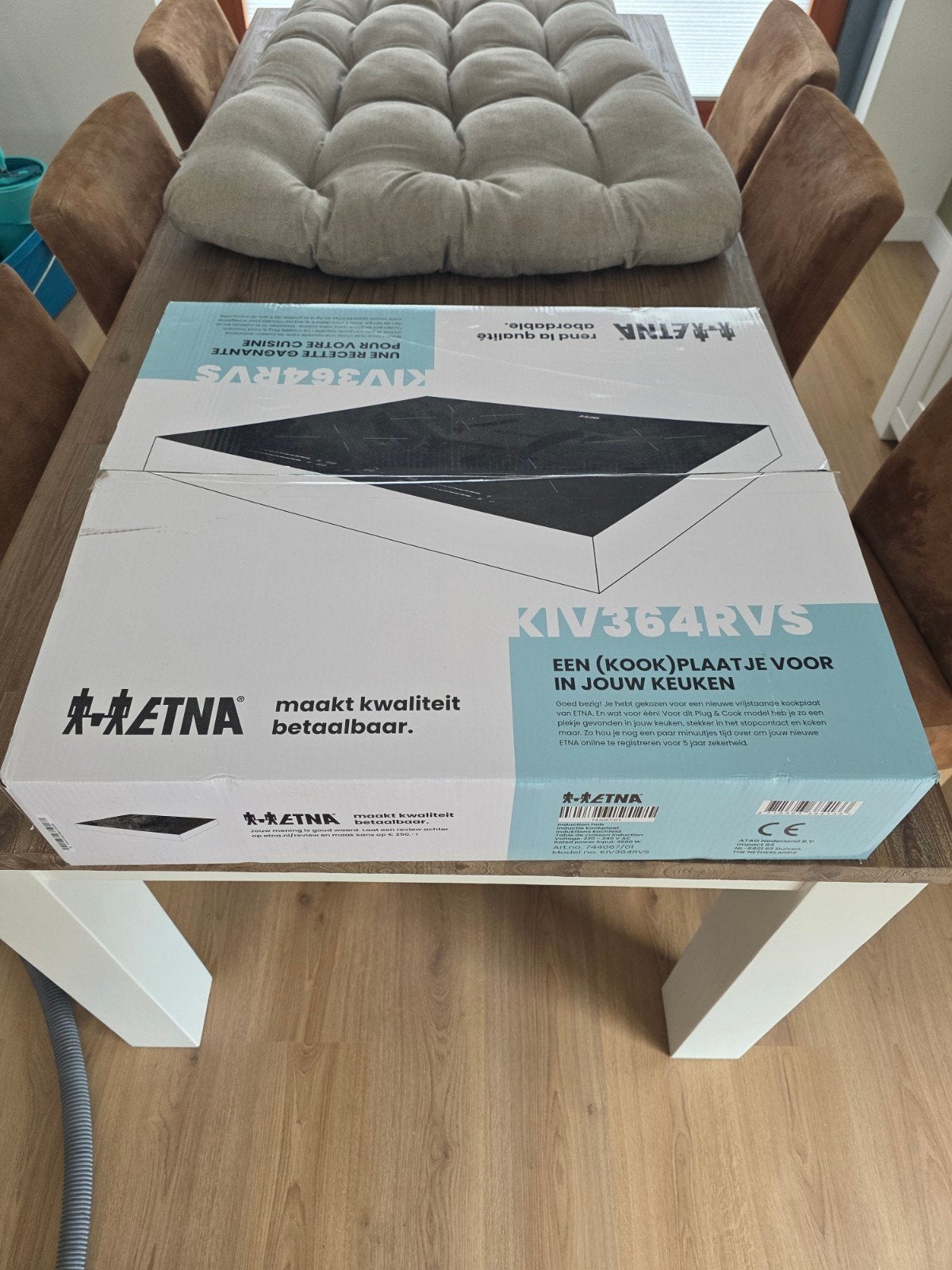 Etna KIV364RVS Inductiekookplaat - Nieuw in doos, Witgoed en Apparatuur, Kookplaten, Ophalen, Nieuw, 4 kookzones, Inbouw